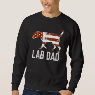 Chocolate Lab Dad Vintage Patriotic Labrador Ameri Sweatshirt