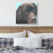 Chocolate Lab Dog Canvas Print (Insitu(Bedroom))