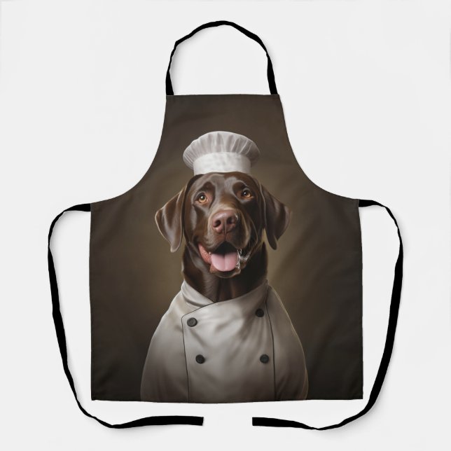 Chocolate Lab Dog Chef  Apron (Front)