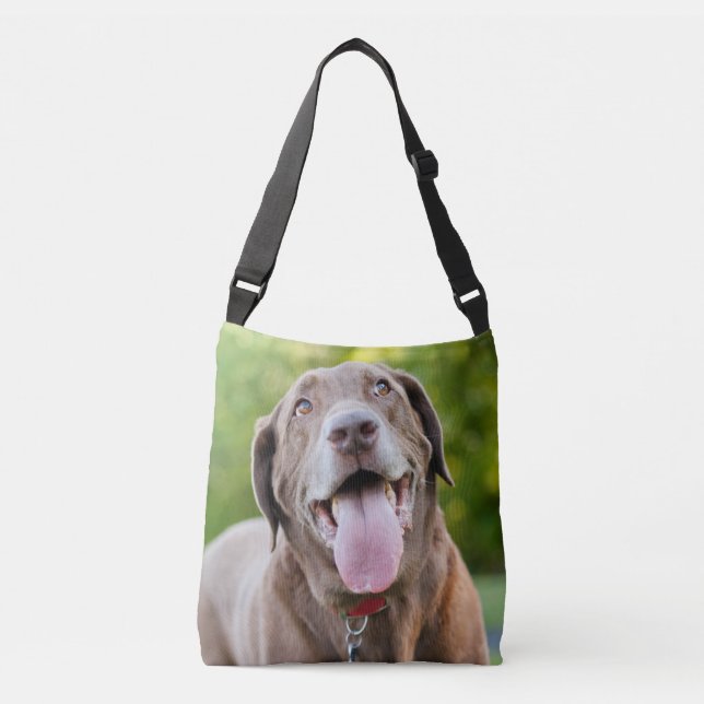 Chocolate Lab Dog Crossbody Bag (Front)