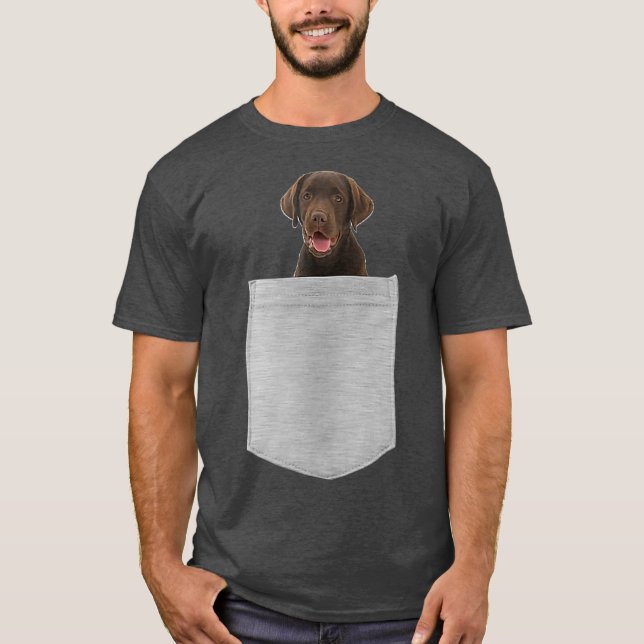 Chocolate Lab Dog In Your Pocket T-Shirt (Front)