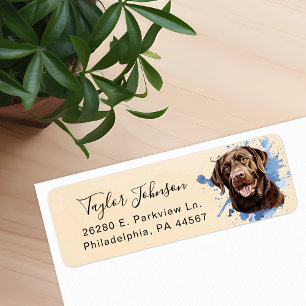 Chocolate Lab Dog Return Address Label