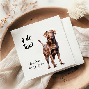 Chocolate Lab Dog Wedding  Napkin
