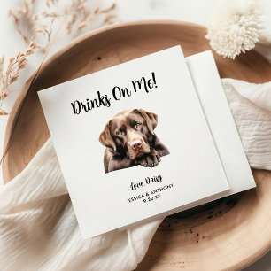 Chocolate Lab Dog Wedding  Napkin