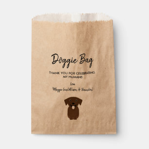 Chocolate Lab Doggie Bag for Wedding, Favour Bags