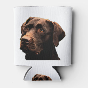 chocolate lab face can cooler