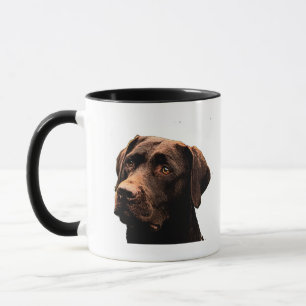 chocolate lab face mug