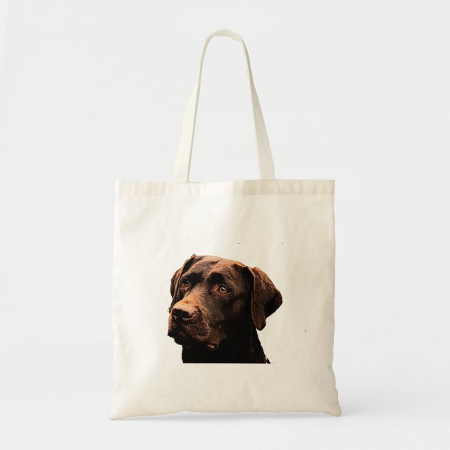 chocolate lab face tote bag (Front)