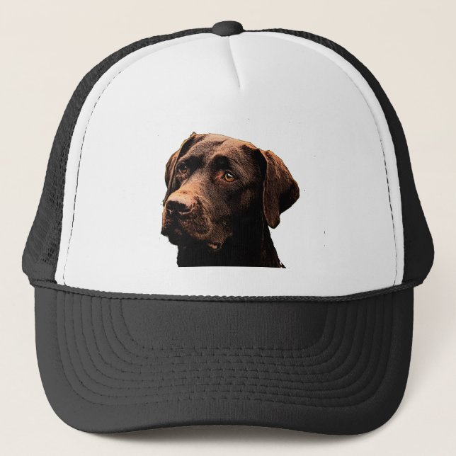 chocolate lab face trucker hat (Front)