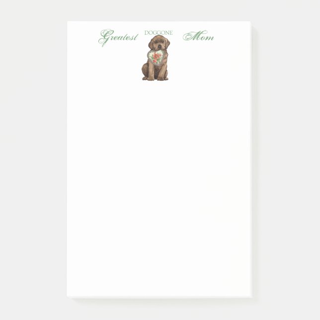 Chocolate Lab Heart Mum Post-it Notes (Front)