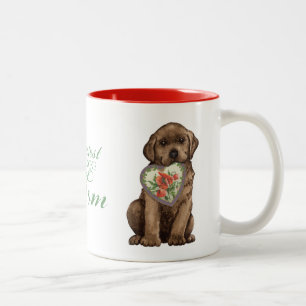 Chocolate Lab Heart Mum Two-Tone Coffee Mug