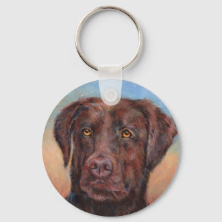 Chocolate Lab Key Ring