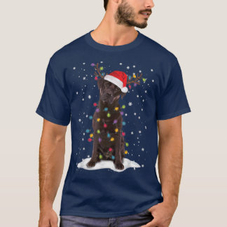 Chocolate Lab Labrador Christmas Tree Light Pajama T-Shirt