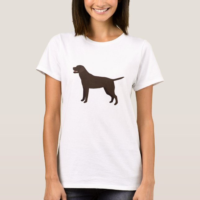 Chocolate Lab - Labrador Retriever Breed Silhouett T-Shirt (Front)