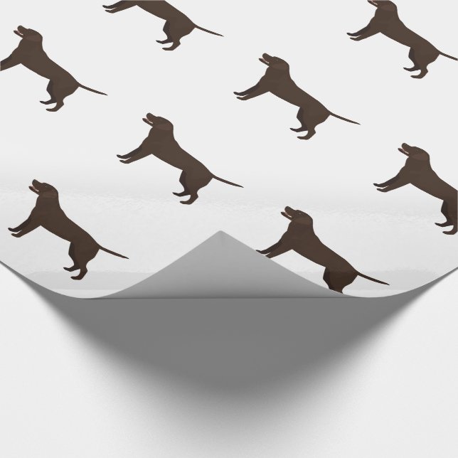 Chocolate Lab - Labrador Retriever Breed Silhouett Wrapping Paper (Corner)