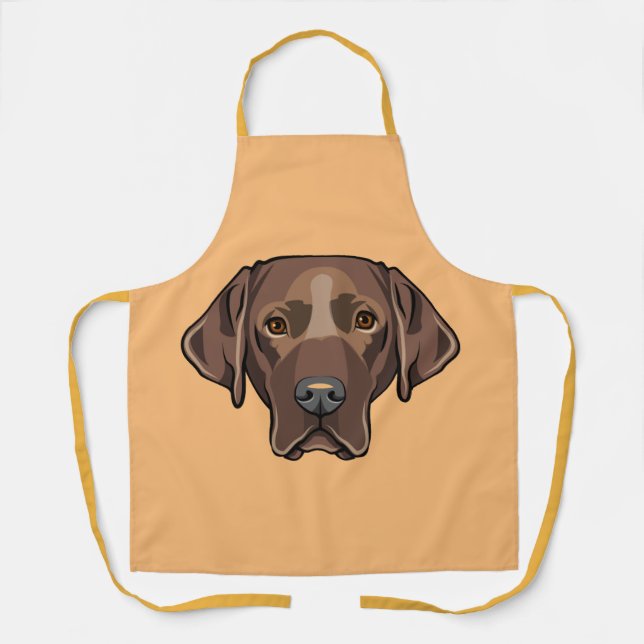 Chocolate Lab Labrador Retriever Dog Design Apron (Front)