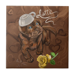 Chocolate Lab Latte Tile