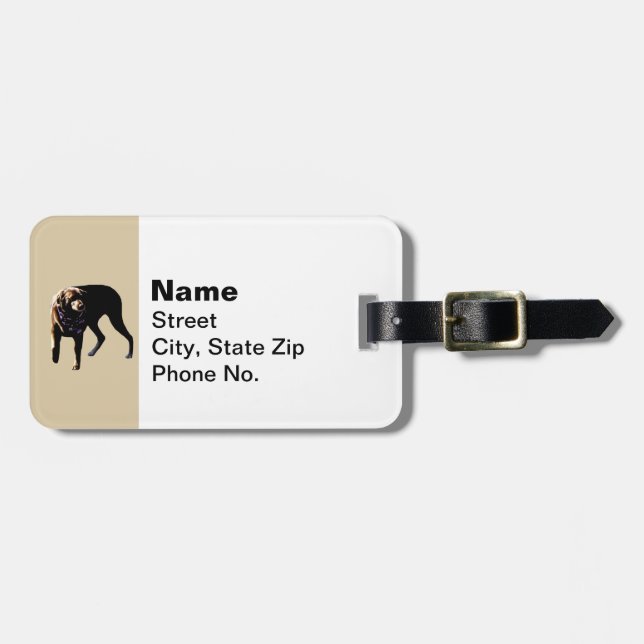 Chocolate Lab Luggage Tag (Front Horizontal)
