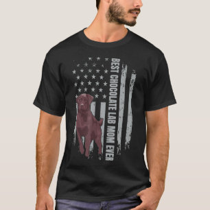 Chocolate Lab Mom American Flag Brown Labrador Ret T-Shirt