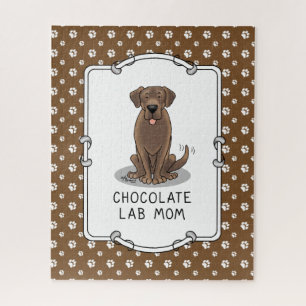 Chocolate Lab Mom (Labrador Retriever Mom) Cute Jigsaw Puzzle