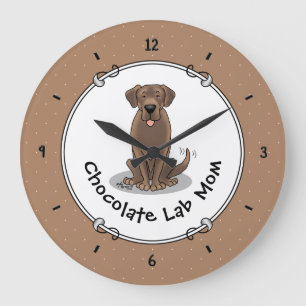 Chocolate Lab Mom Labrador Retriever Mom Dog Mom Large Clock