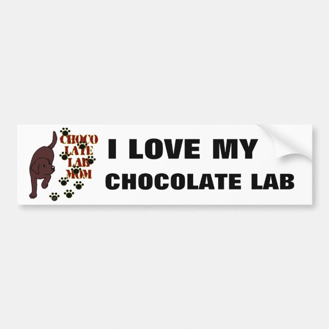 Chocolate Lab Mum Bumper Sticker (Front)