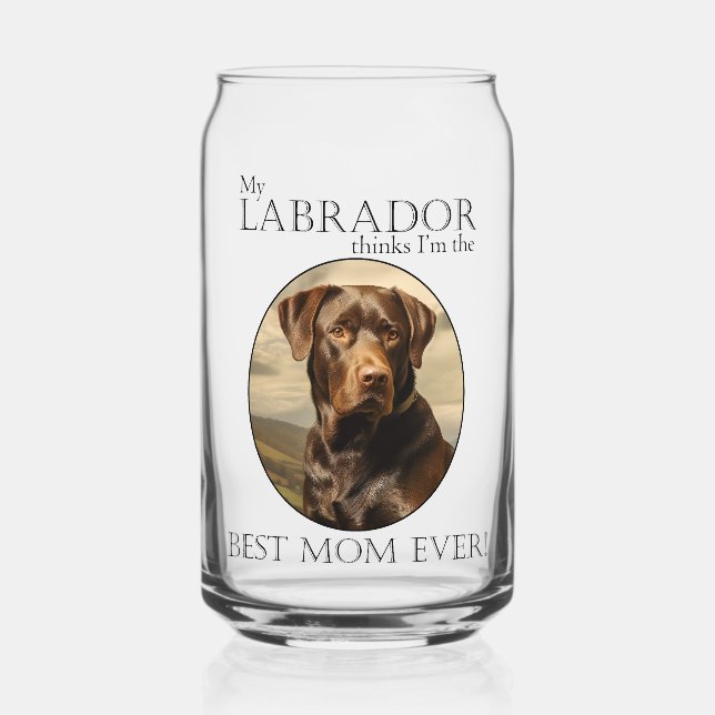 Chocolate Lab Mum Can Glass (Front)