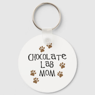 Chocolate Lab Mum Key Ring