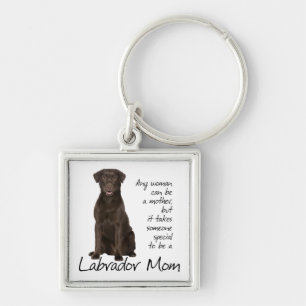 Chocolate Lab Mum Key Ring