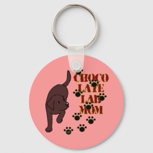 Chocolate Lab Mum Key Ring