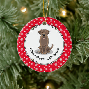 Chocolate Lab Mum Labrador Retriever Mum Dog Mum Ceramic Tree Decoration