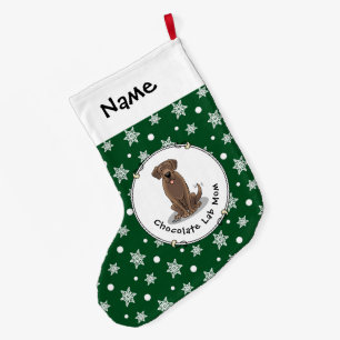 Chocolate Lab Mum Labrador Retriever Mum Dog Mum Large Christmas Stocking