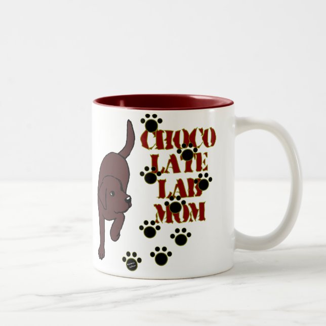 Chocolate Lab Mum Two-Tone Coffee Mug (Right)
