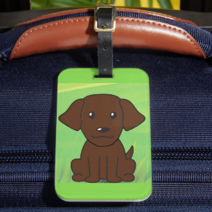 chocolate lab new cartoon second luggage tag