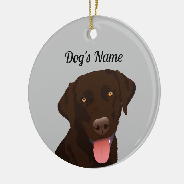 Chocolate Lab Ornament (Left)