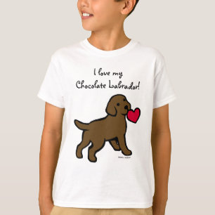Chocolate Lab Puppy and Red Heart T-Shirt