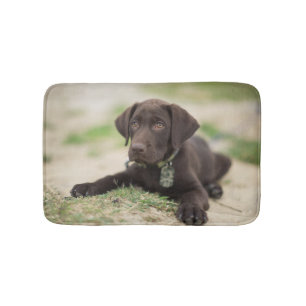 Chocolate Lab Puppy Bath Mat