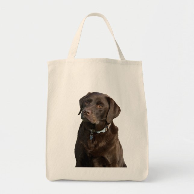 Chocolate Lab Puppy Dog Brown Labrador Retriever Tote Bag (Front)