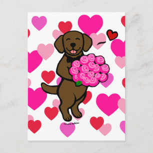 Chocolate Lab Puppy Valentine's Day card