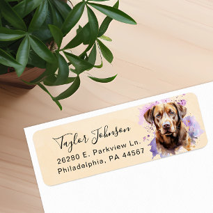 Chocolate Lab Return Address Label