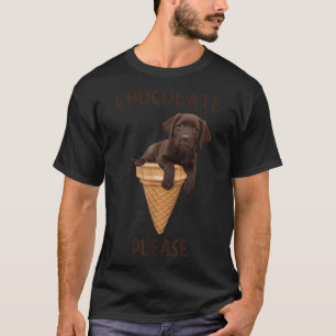 Chocolate Lab Waffle Cone Ice Cream Cute Labrador  T-Shirt