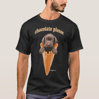 Chocolate Lab Waffle Cone Ice Cream Cute Puppy  T-Shirt
