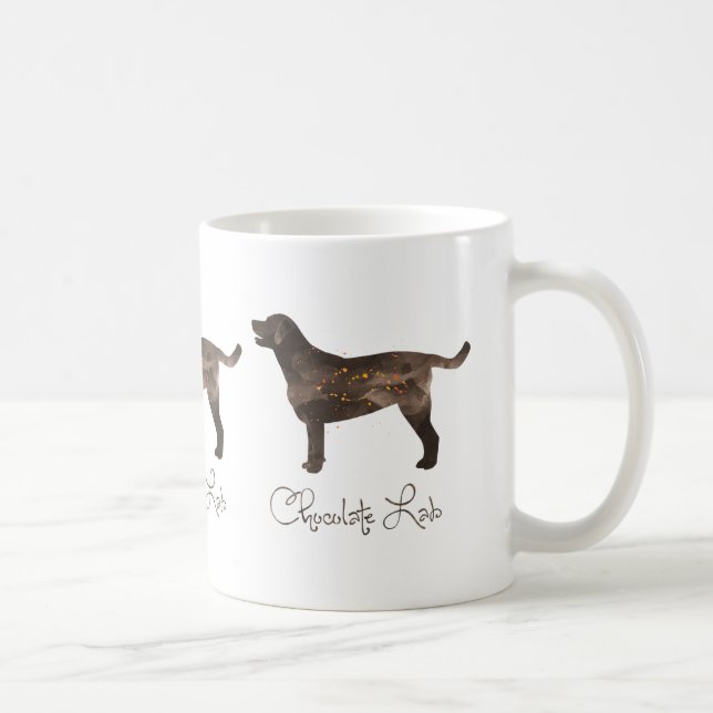 Chocolate Lab Watercolor Design Coffee Mug (Right)