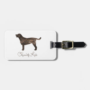 Chocolate Lab Watercolor Design Luggage Tag