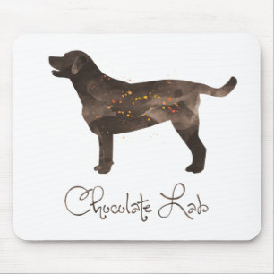Chocolate Lab Watercolor Design Mouse Mat