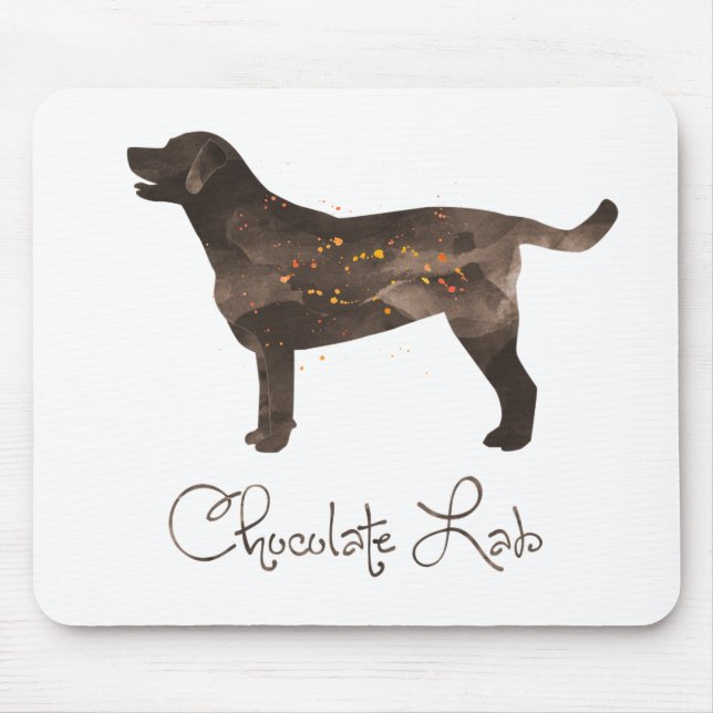 Chocolate Lab Watercolor Design Mouse Mat (Front)