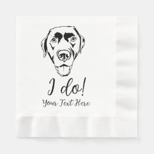 Chocolate Lab Wedding Cocktail Napkins
