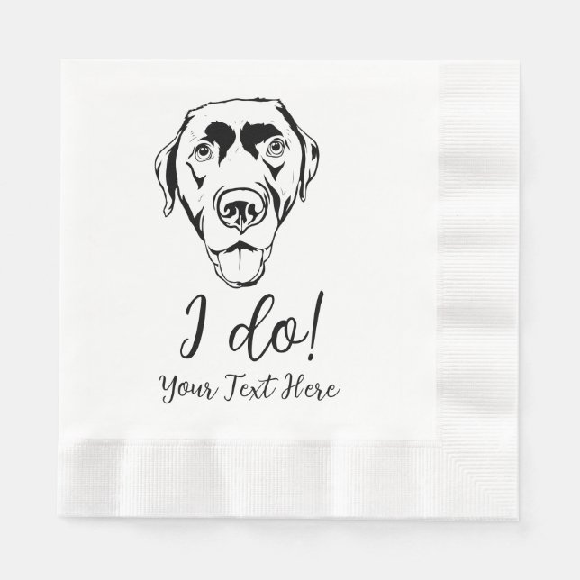 Chocolate Lab Wedding Cocktail Napkins (Front)