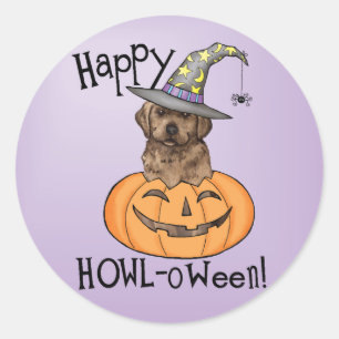 Chocolate Lab Witch Classic Round Sticker