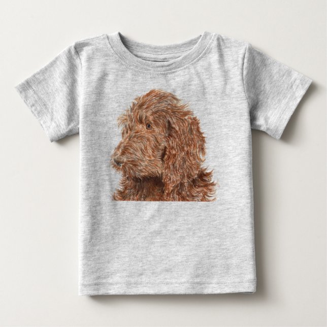 Chocolate Labradoodle #2 Organic creeper (Front)